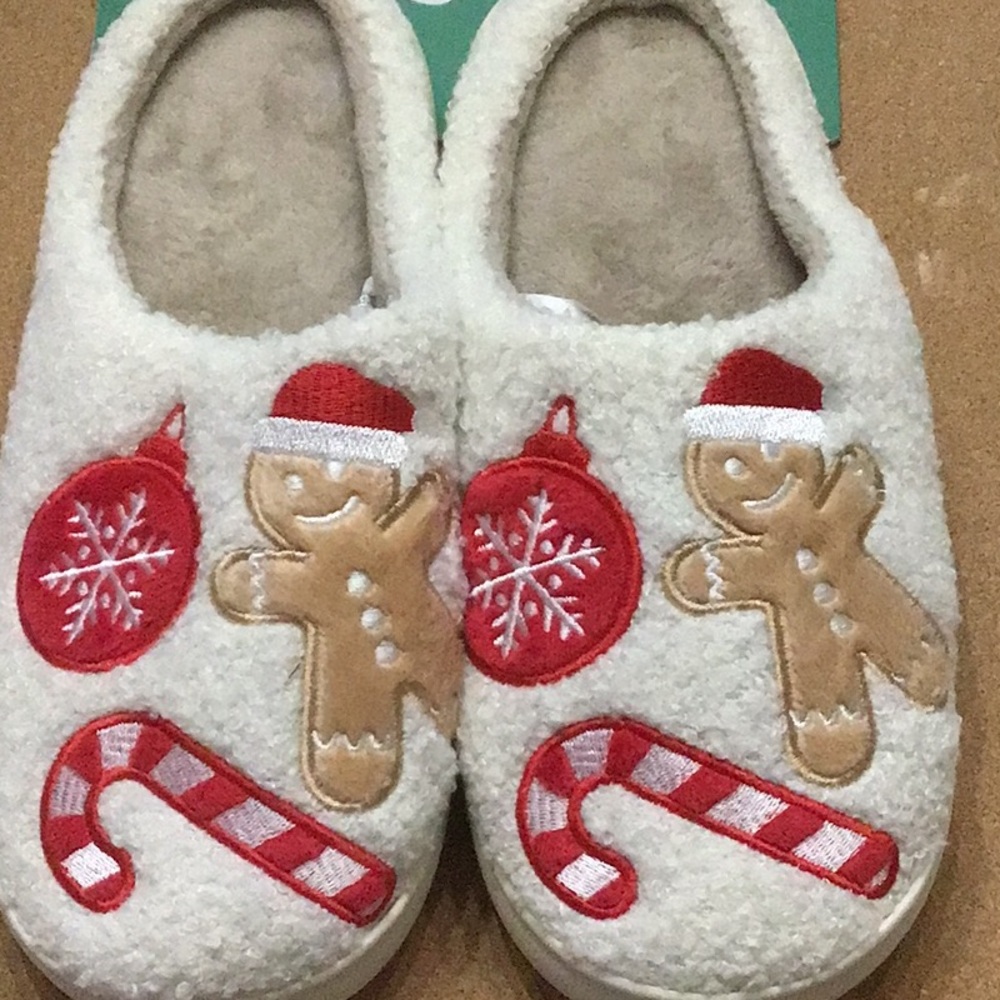 Cozy Holiday Slippers with Gingerbread Design
